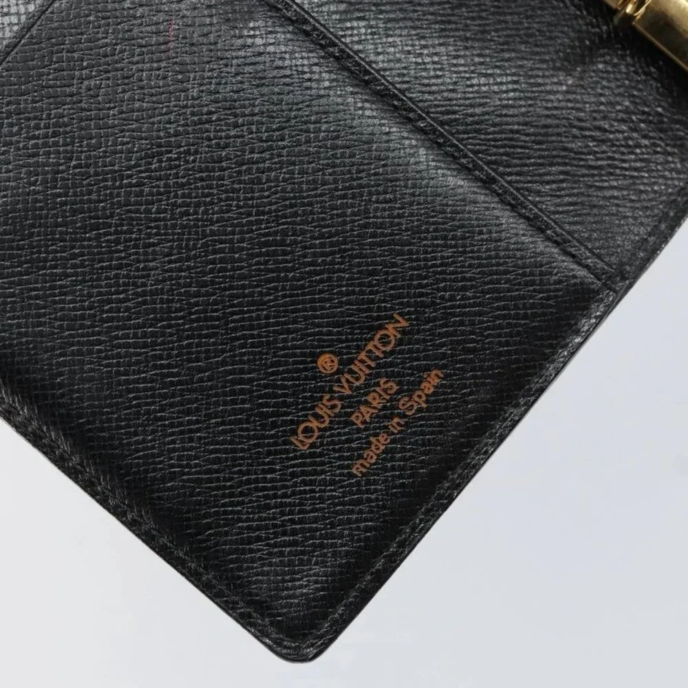 LOUIS VUITTON Epi Agenda PM Day Planner Cover Black R20052 LV Auth BA8369